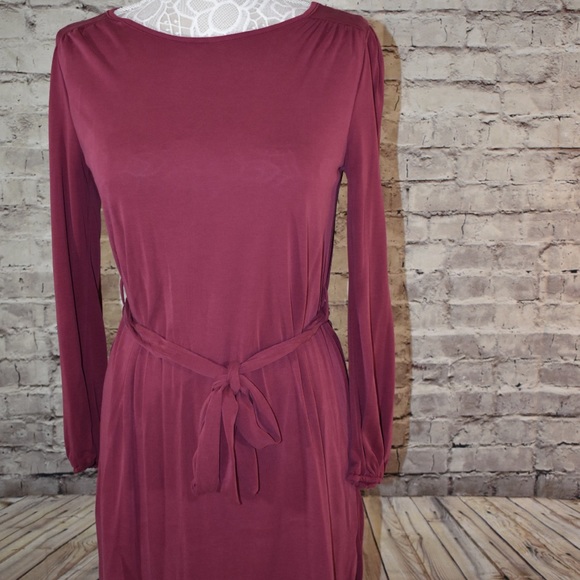 💥FINAL PRICE💥Burgundy Long Sleeve Modal Dress - Picture 5 of 6